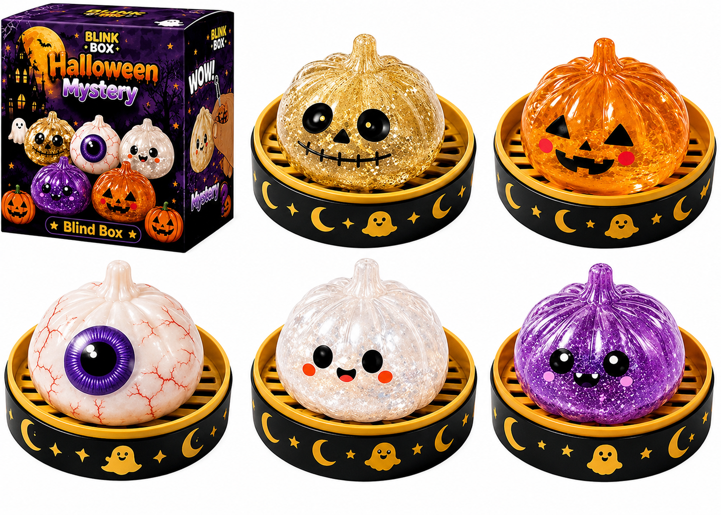 🔥 50% OFF TODAY 🎃 Halloween Steamed Bun Squishy Mystery Box Toy