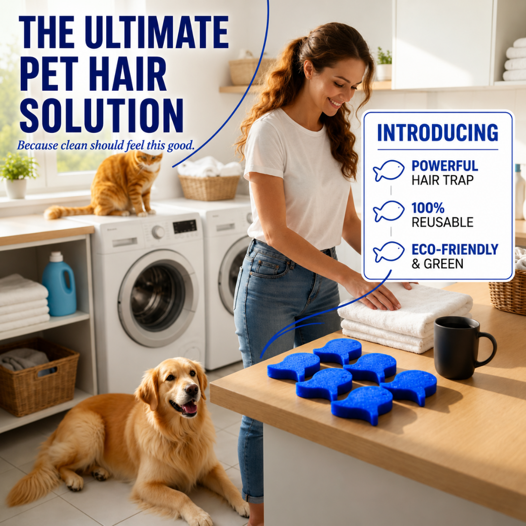 💦 Laundry Pet Hair Removal Fish - 5 Pack