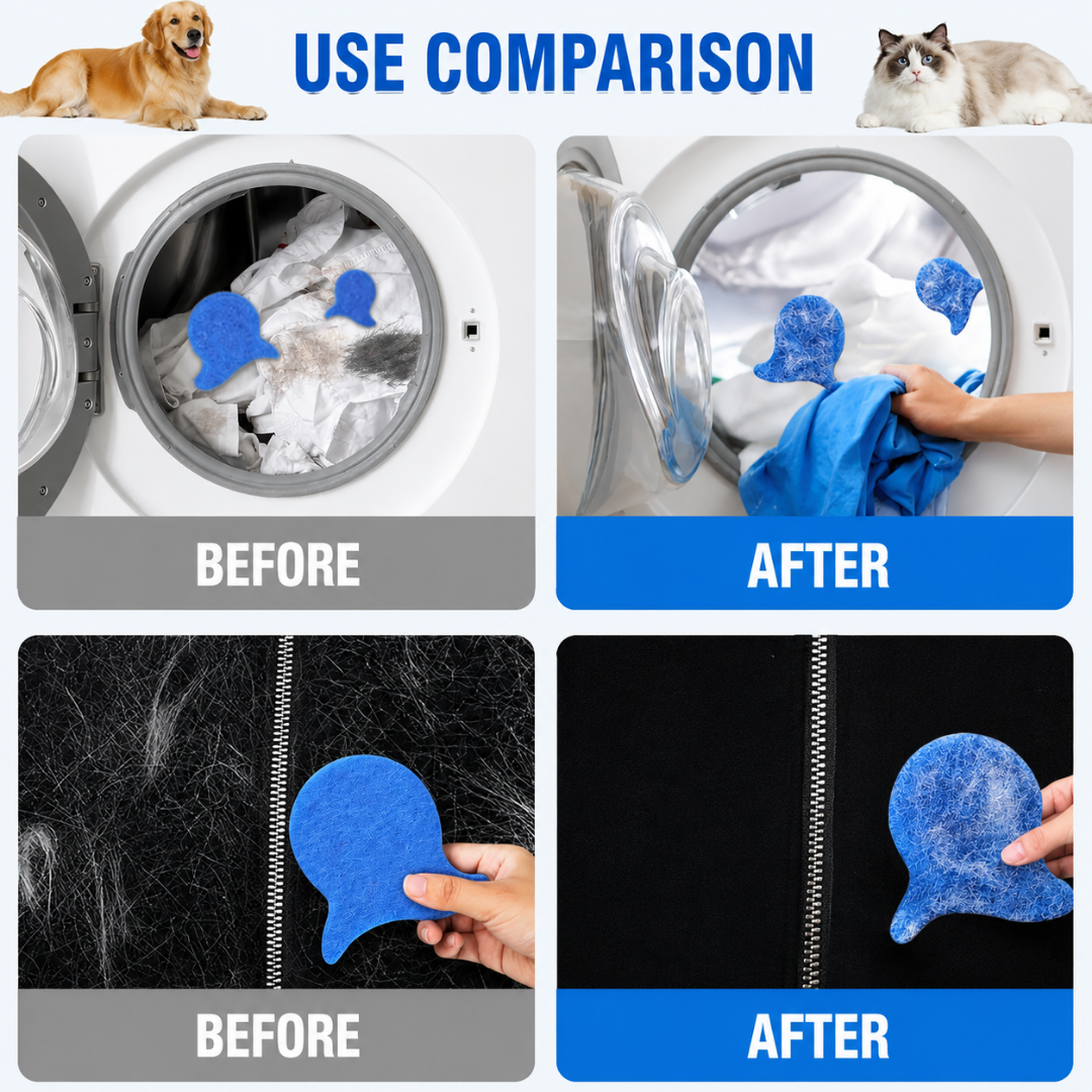 💦 Laundry Pet Hair Removal Fish - 5 Pack