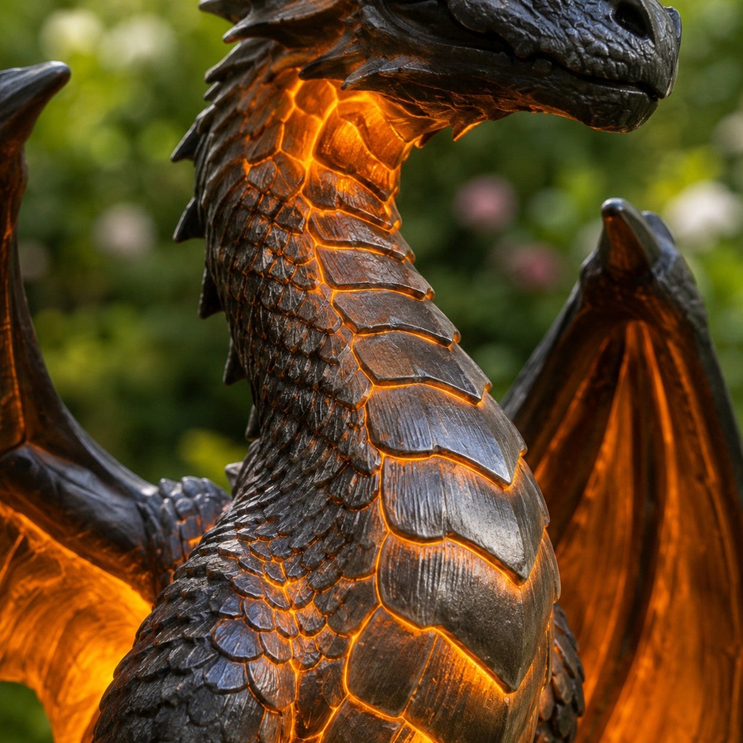 Amethyst Crystal Dragon Solar Garden Light, LED Dragon Statue Outdoor Yard Patio Decor, Waterproof Fantasy Garden Ornament, Gift for Dragon Lovers
