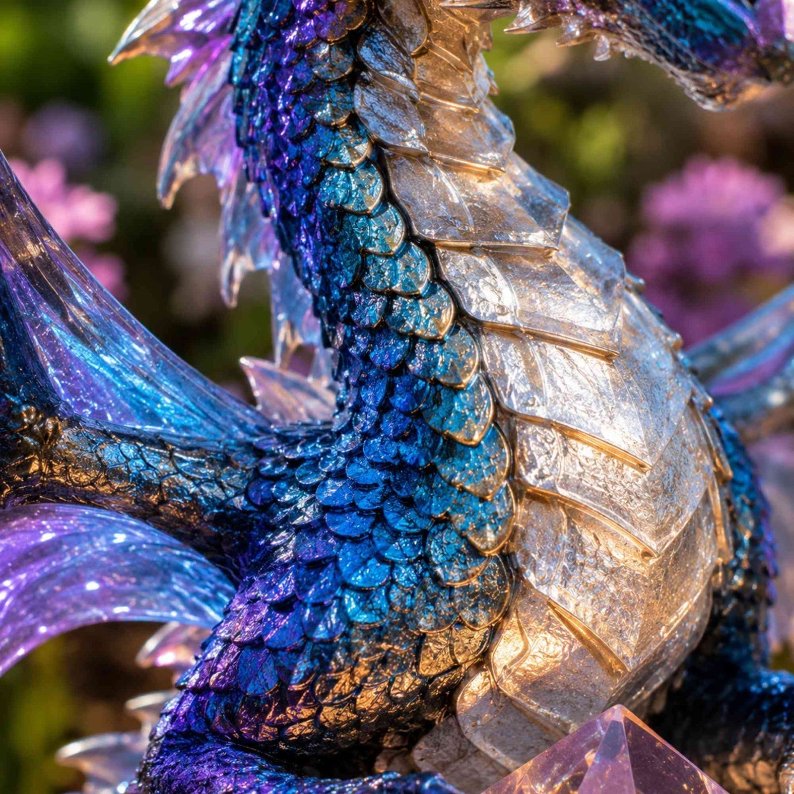 Amethyst Crystal Dragon Solar Garden Light, LED Dragon Statue Outdoor Yard Patio Decor, Waterproof Fantasy Garden Ornament, Gift for Dragon Lovers