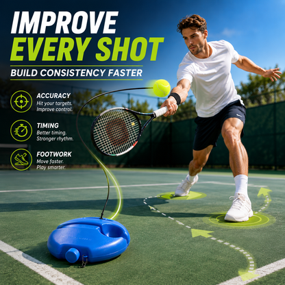 🎾 Solo Tennis Trainer Rebound Set – Practice Anytime, No Partner Needed，2 Balls