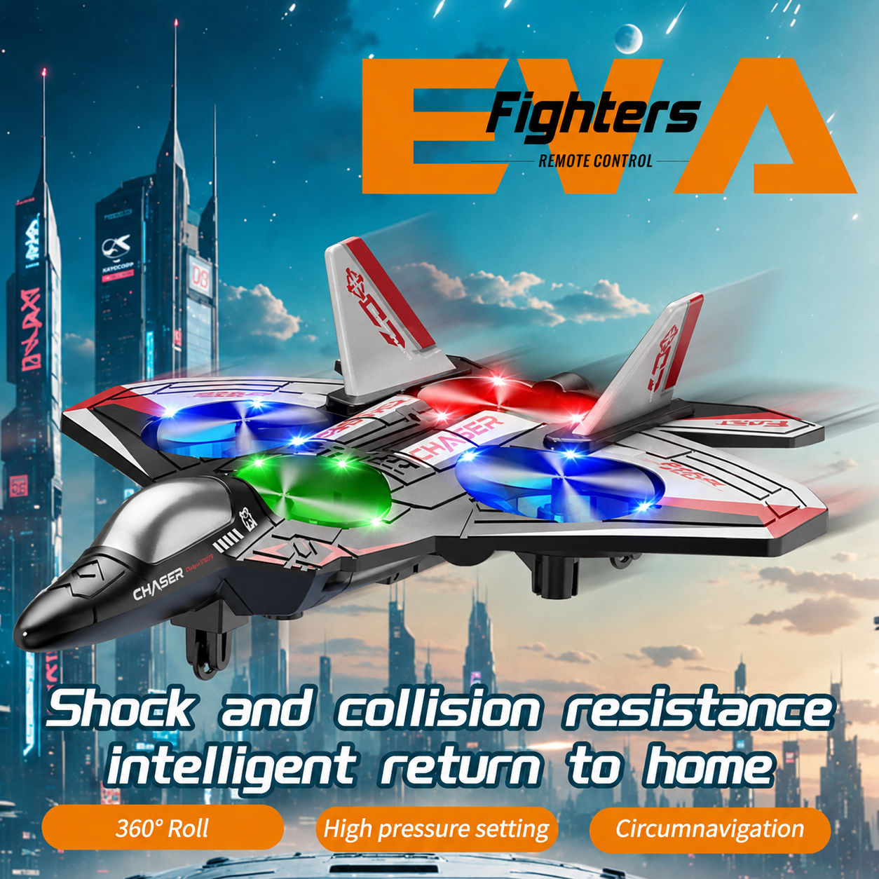 ✈️Kids RC flying toy, durable EVA foam fighter jet with multiple flying modes