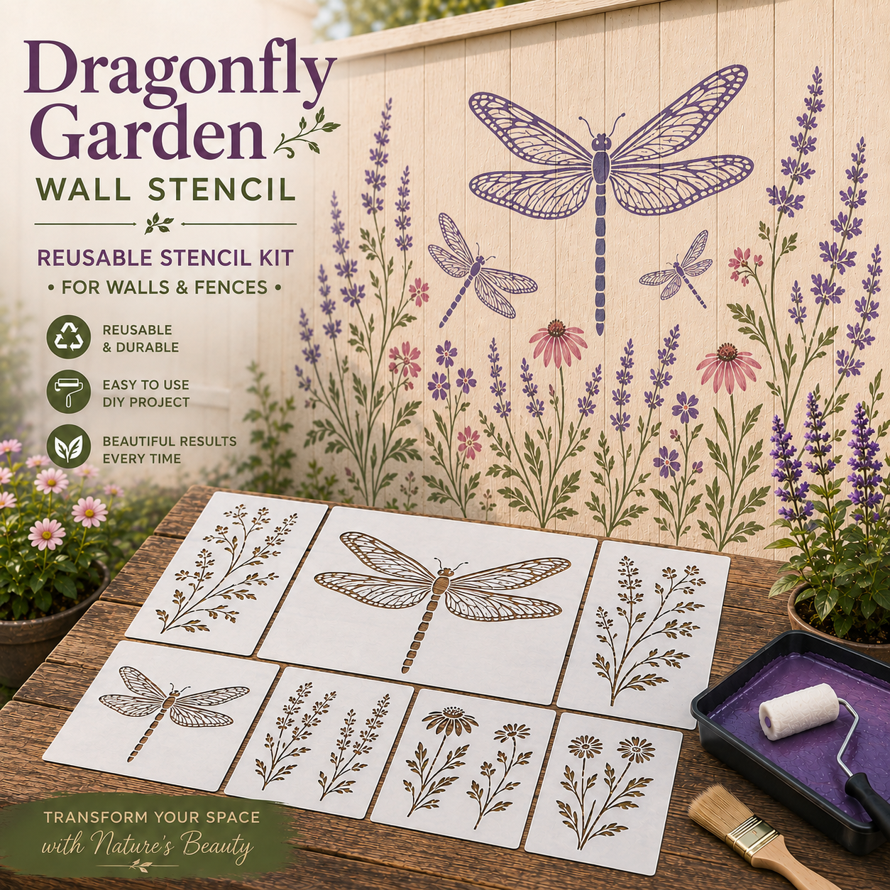 📦Limited Stock 49% OFF 🌿 Garden Wall Stencil—Make your walls look lively and not monotonous🔥🎁Give your child a vivid home🏠