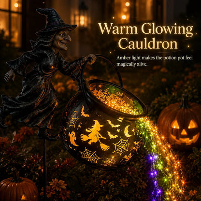 Halloween Witch Cauldron Garden Light